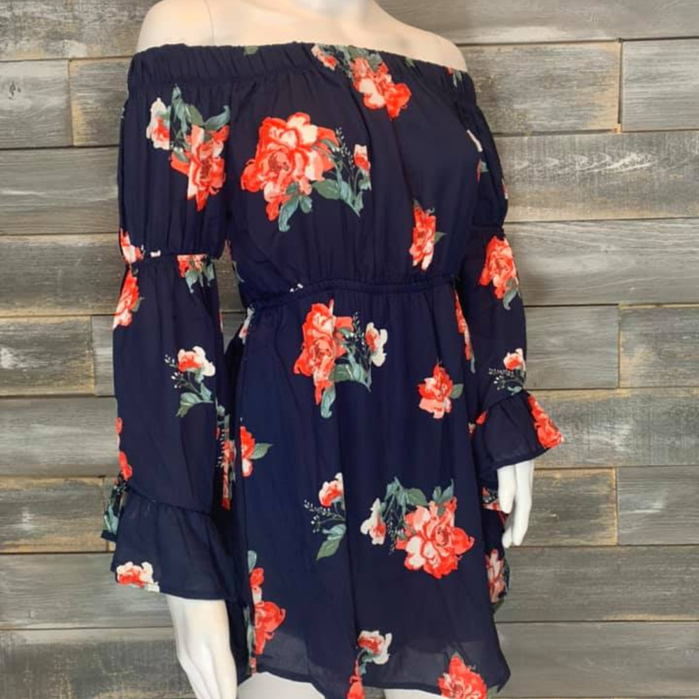 Navy Floral Dress